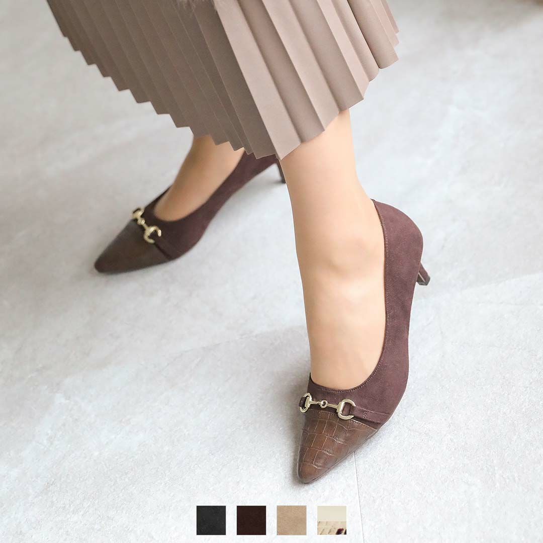 ポインテッドトゥビット付きパンプス V3531AL