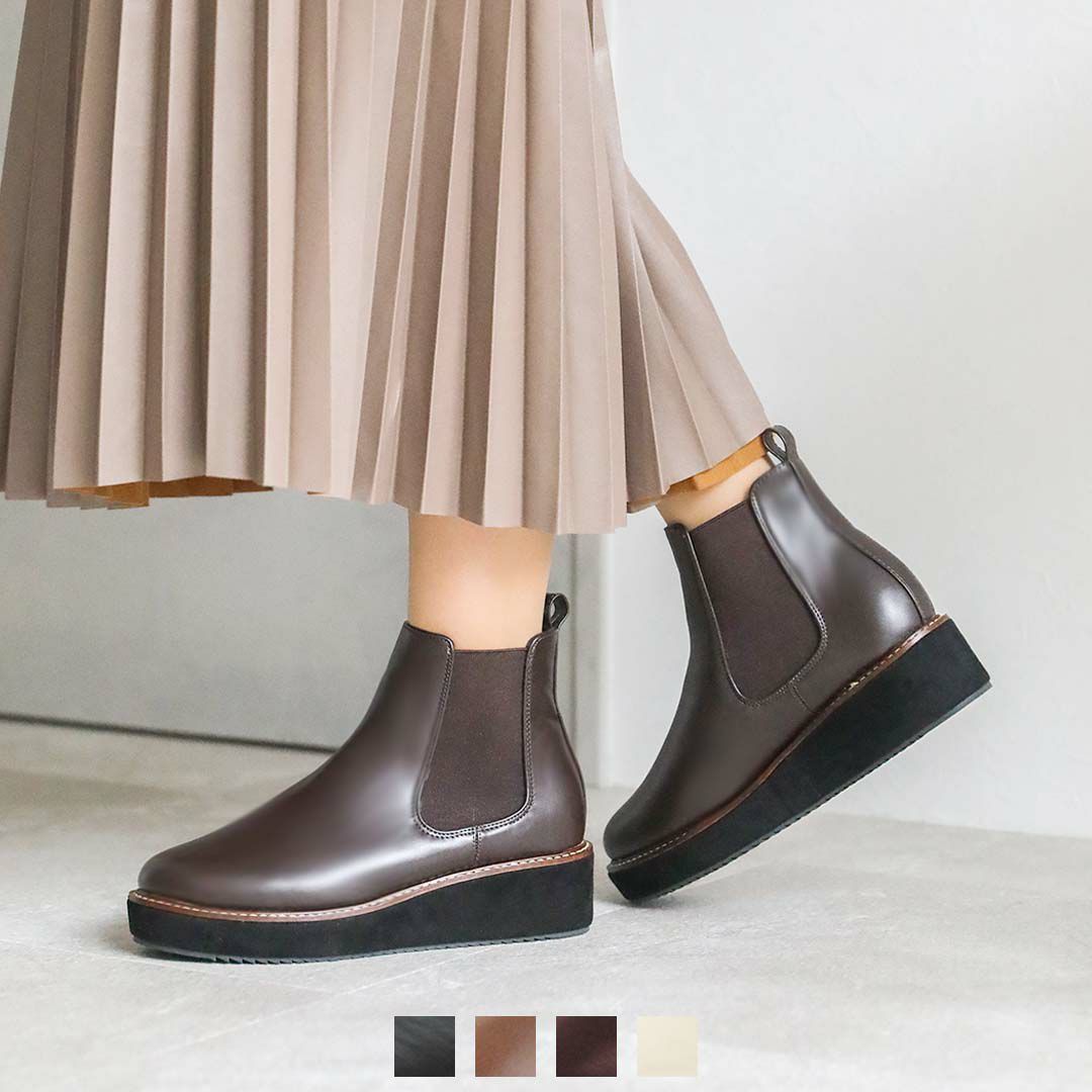 厚底サイドゴアショートブーツ V5210AW