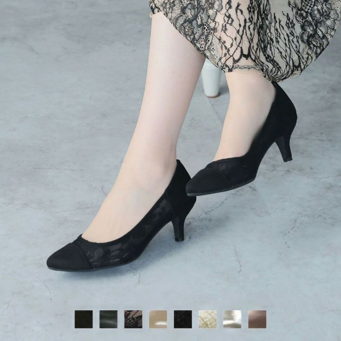 ポインテッドトゥ5.5cmキレイめパンプス