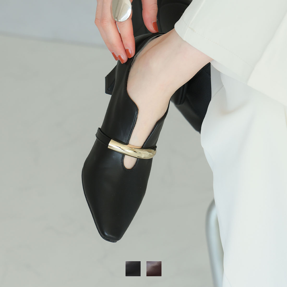 厚底シンプルコインローファー