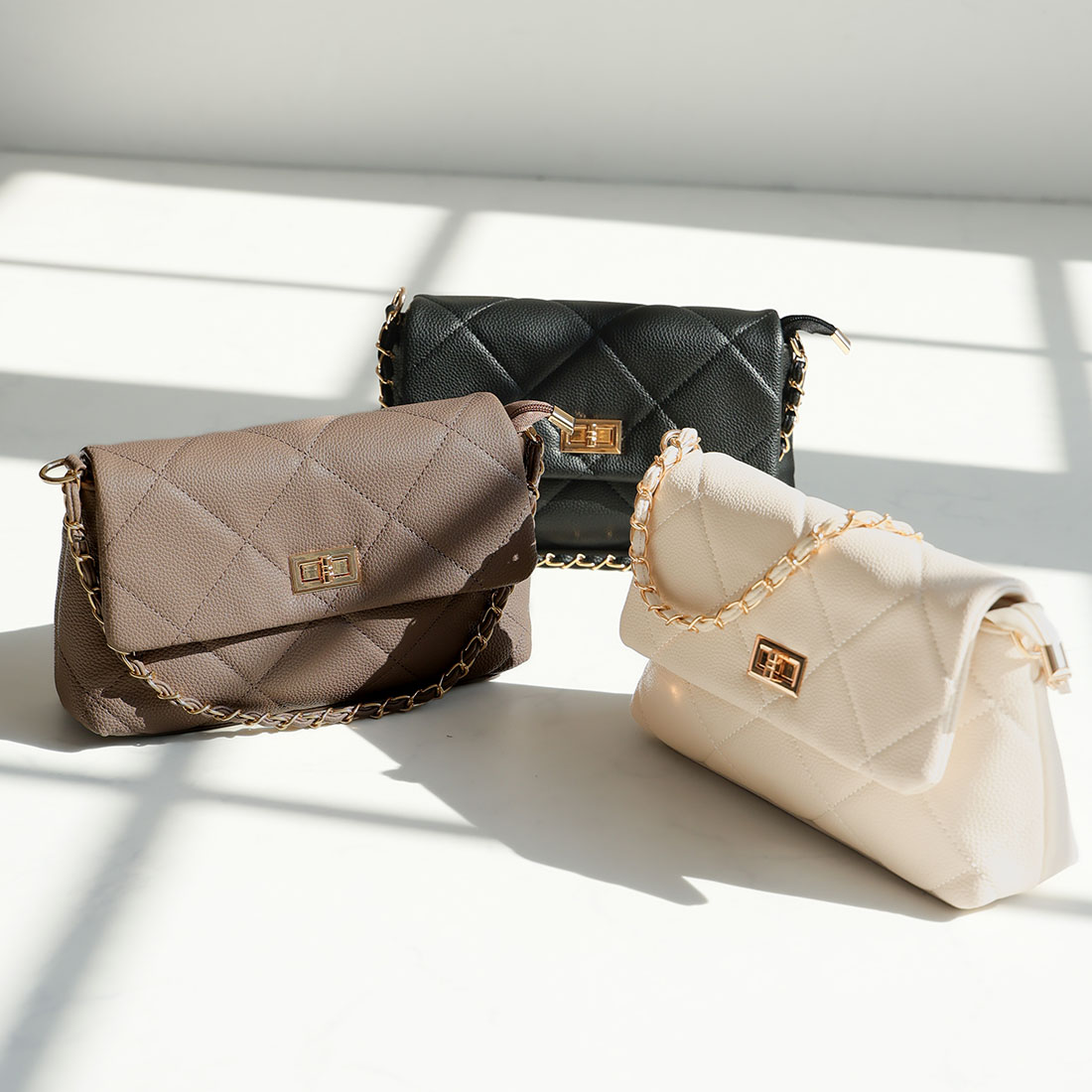 キルティングフラップ2WAYバッグ