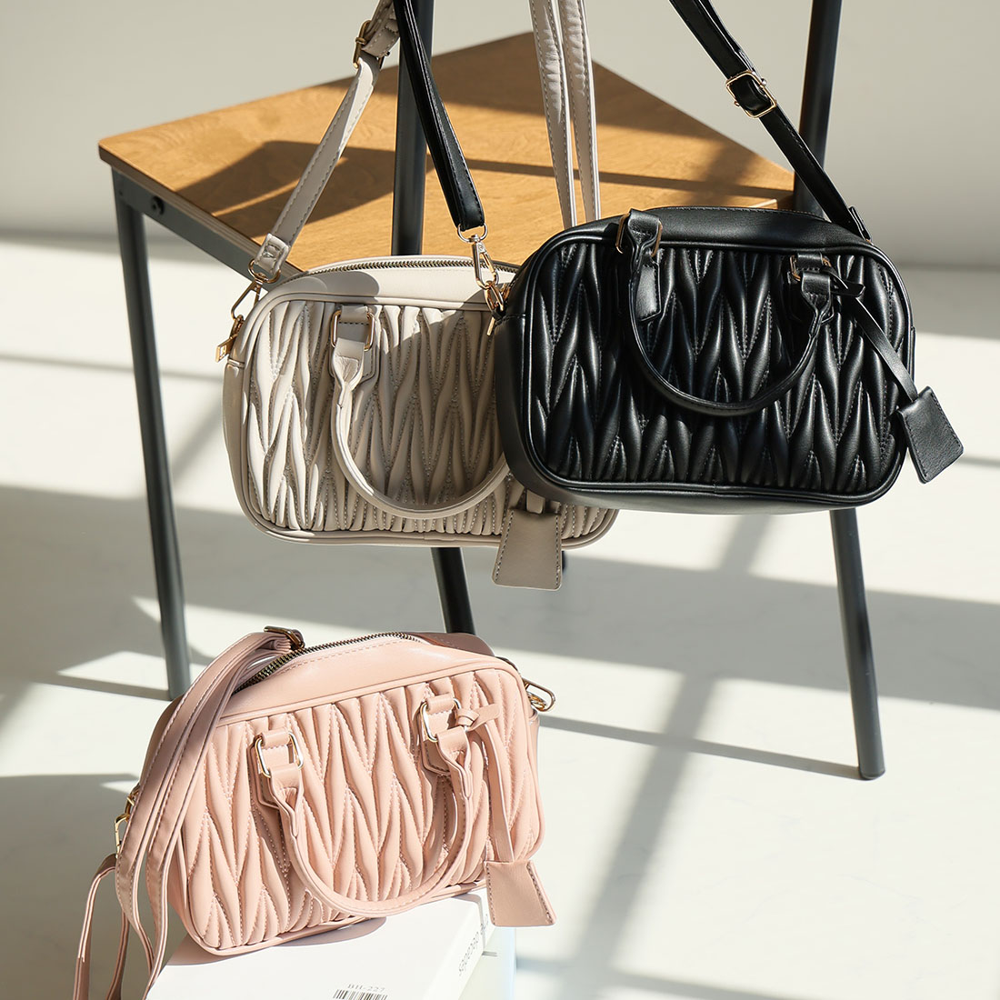 キルティングプリーツ2WAYバッグ