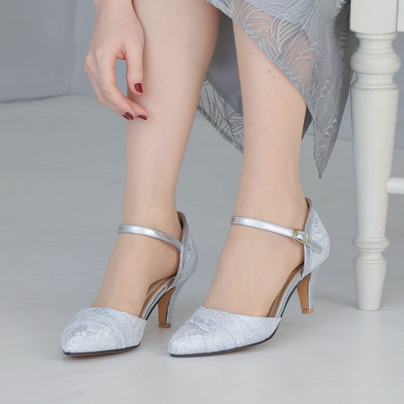 アーモンドトゥセパレートレースパンプス ｜靴・レディースシューズの