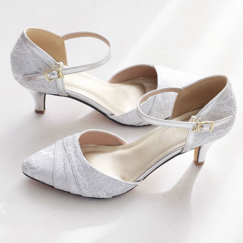 アーモンドトゥセパレートレースパンプス ｜靴・レディースシューズの