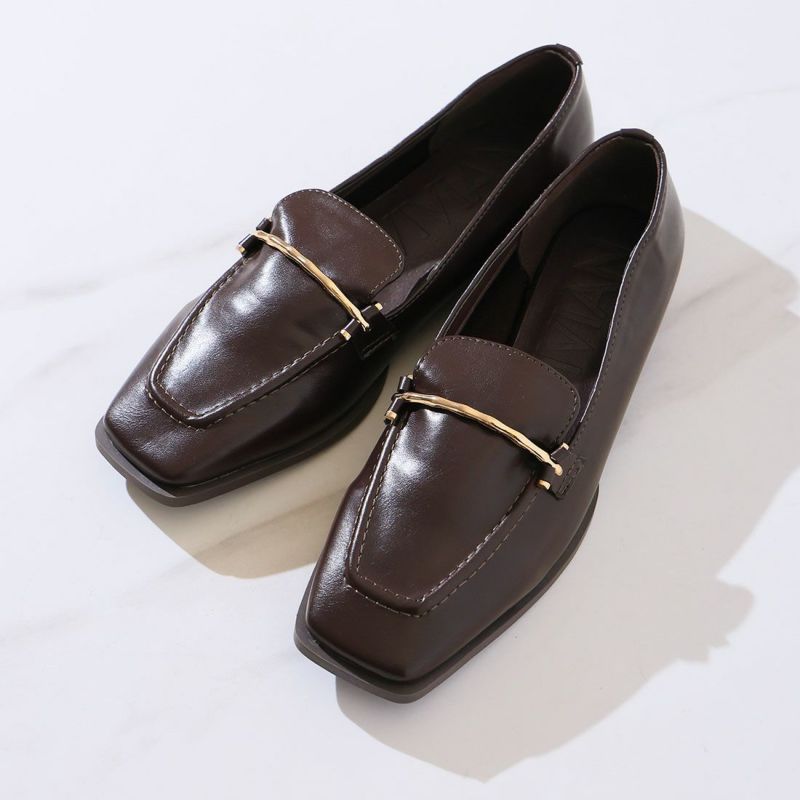 apart by lowrys スクエアローファー ブラック 23-23.5cm SY＞ミックスボールローファー フラット55○↑