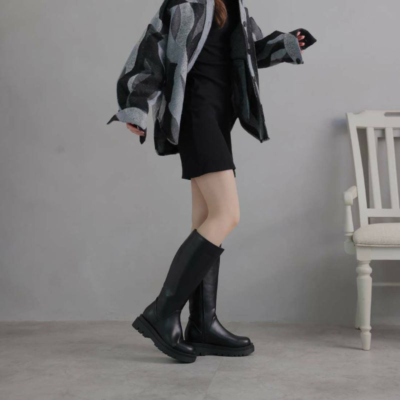 公式ストア/ZOZO限定】厚底ブラックソールロングブーツ ｜靴