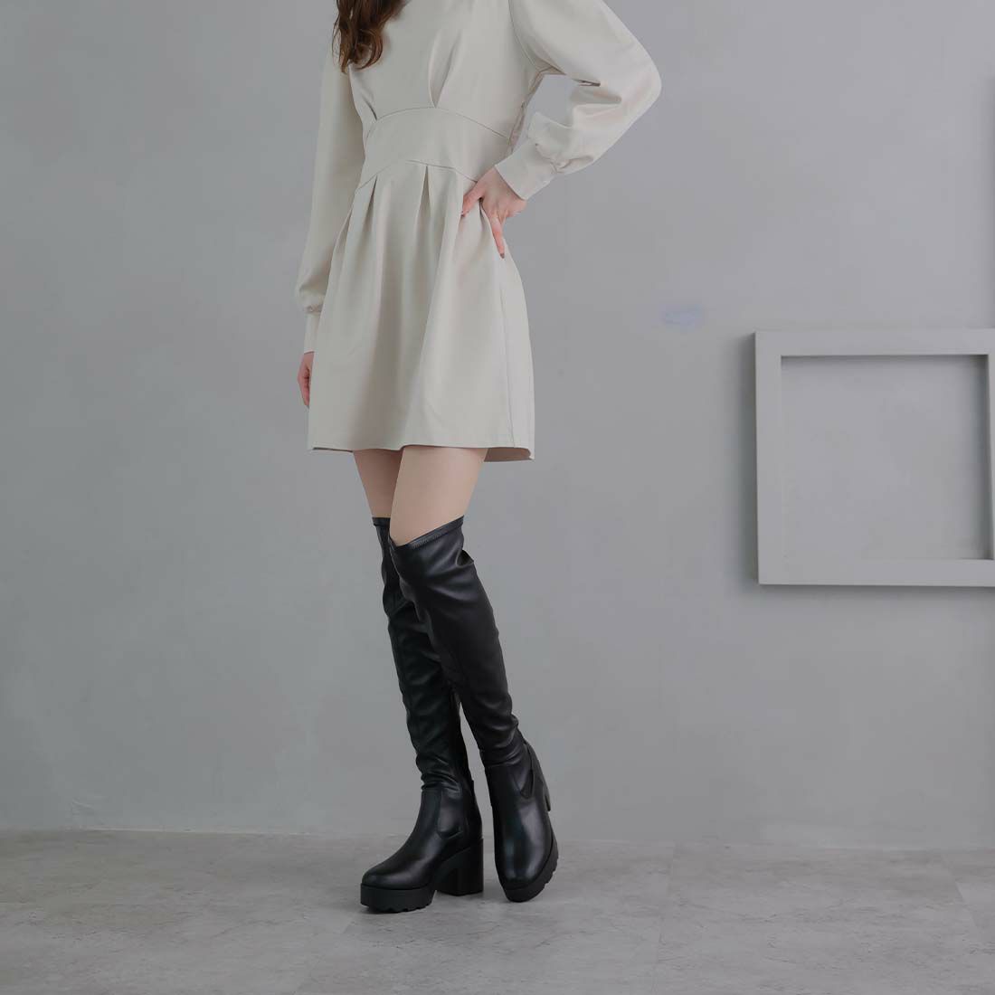 新品未使用☆DIANA ニーハイブーツ ツートンカラーブラウンストレッチ 