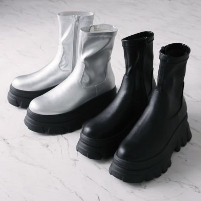 公式ストア/ZOZO限定】厚底プラットフォームニットブーツ |靴 公式ストア/ZOZO限定】厚底プラットフォームニットブーツ |靴