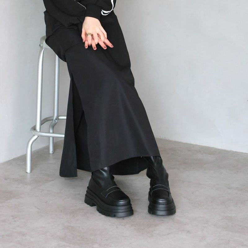 公式ストア/ZOZO限定】厚底コインローファーストレッチブーツ 公式ストア/ZOZO限定】厚底コインローファーストレッチブーツ