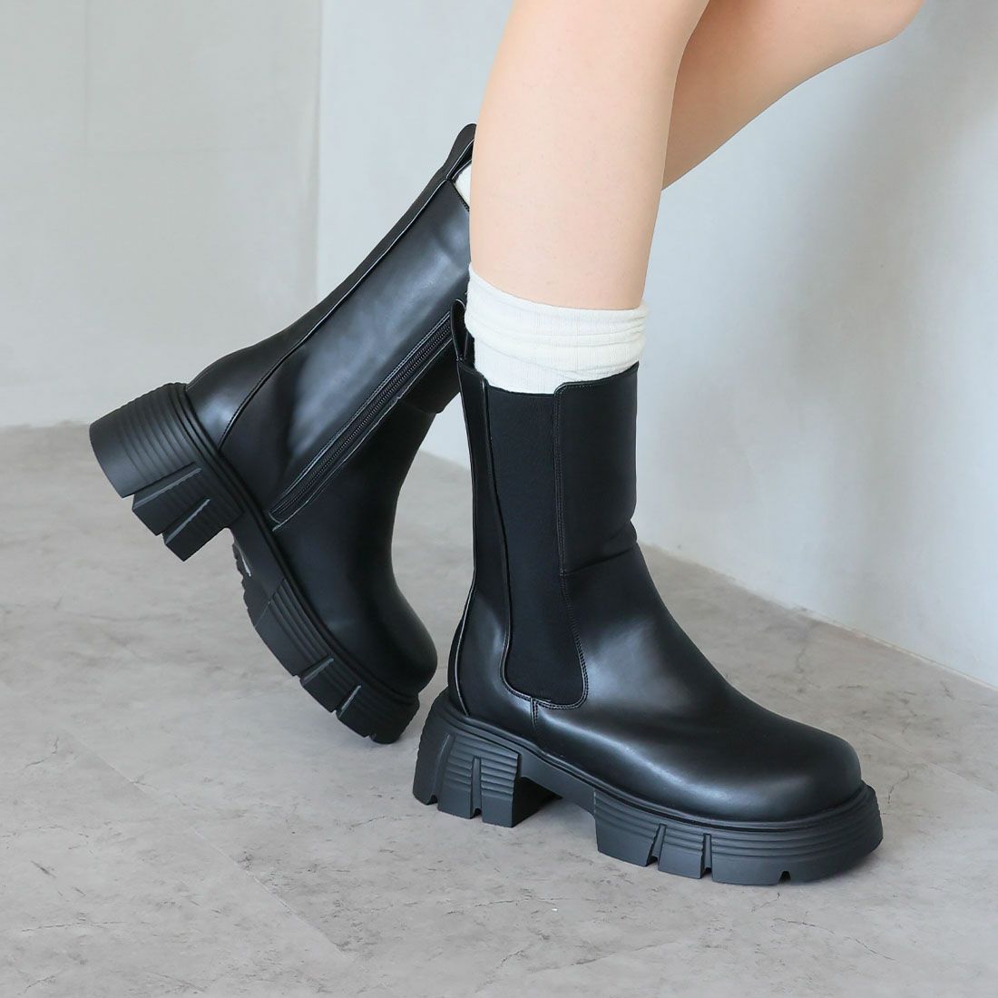 新品 canal jean ロングブーツ 新品未使用 サイドゴアロングブーツ